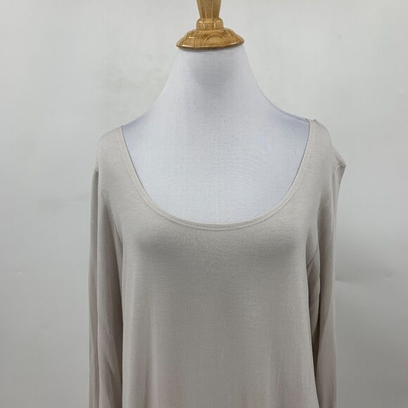 Bryn Walker Tunic Top Women XS Dove Micro Modal Stretch Scoop Neck Long Sleeve - Picture 3 of 10